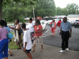 Walking to eat some fish